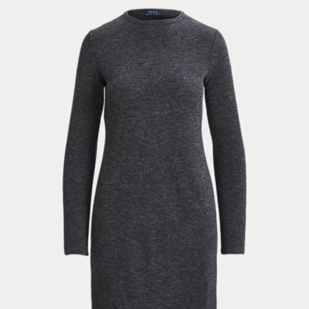 NWT Polo Ralph Lauren Bouclé Knit Grey Midi Dress XXL - Picture 3 of 8